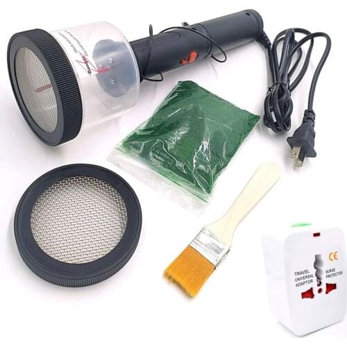 100-230V ABS Antiskid Handle Mini Static Grass Flocking Applicator for DIY Scenic Modelling Sand Table with Universal Adapter