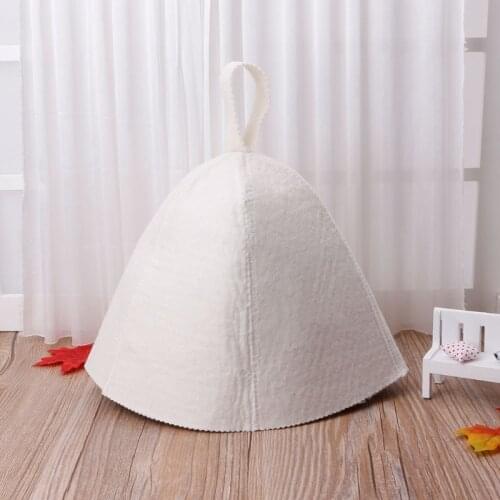 White Wool Sauna Hat Anti Heat Cap For Bath House Head Protector Russian Style