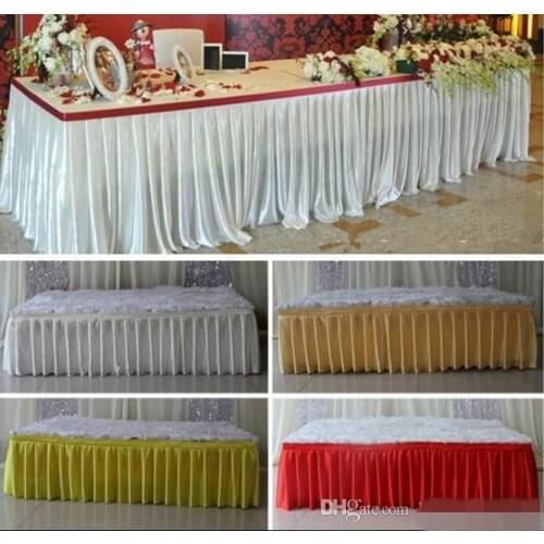 Colorful ice silk table skirts cloth runner table runners decoration wedding pew table covers hotel event long runner decoration