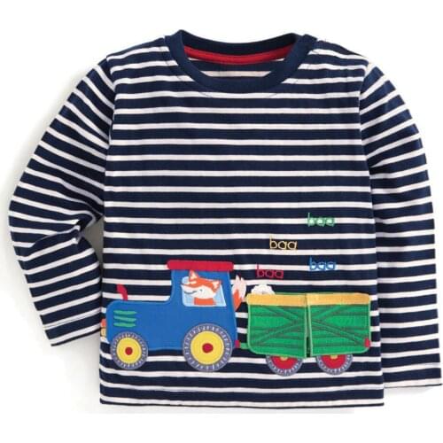 Jumping Meters Tractor Long Sleeve Tops Clothes 2018 Brand Engineering Kids T-shirts Clothing Children Shirts Autumn Auto Cotton