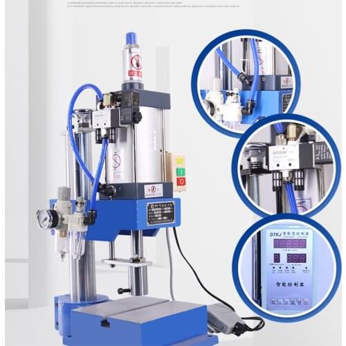 DT-63 Bench Pedal Pneumatic Press Small Adjustable Mechanical Press Pneumatic Machinery Punching Printing Machine 110V/220V