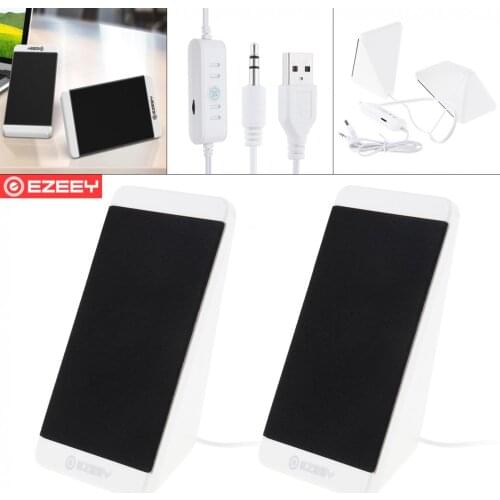 EZEEY S5 USB 5V Mini White Subwoofer Speaker with 3.5MM Audio Socket and Volume Control for Laptop / Phone