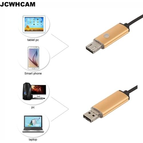 JCWHCAM 7mm Dia USB Endoscope 1m Long Cable Waterproof 6-led Borescope Endoscope Inspection Car Visual Camera Copper Pipe Video