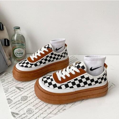 Apanzu Womens Platform Sneakers Female Ins Trend Lattice Tennis Casual Basketball Footwear Fashion New Canvas Sports Shoes