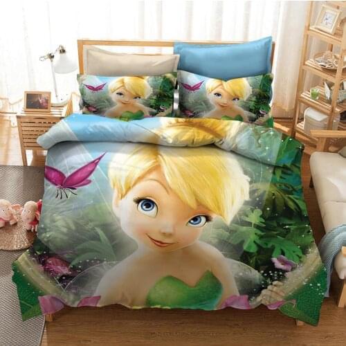 Disney Tinker Bell Fairy Secret of the Wings Bedding Sets Duvet Cover and Pillowcase Full Size Bed Set Comforter Set for Bedding