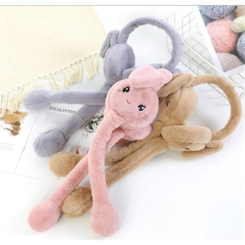 Creative Cute Moving Rabbit Ears Earmuffs Student Couple Personality Cold Winter Plush Earmuffs Ear Warm For Festival Hosehold