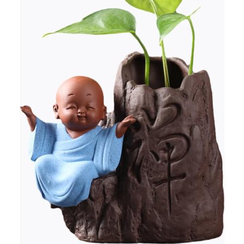 Creative Flower Ornaments Handmade Zen Ornaments Hydroponics Flower Vase Home Office Living Room Ornaments Tea Accessories