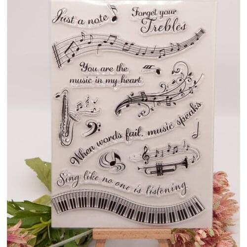 Cling Stamp of Music Note Speaker Electronic Organ Scrapbooking Paper DIY Card Album Soft Seal Transparent Stencil Painting Ink