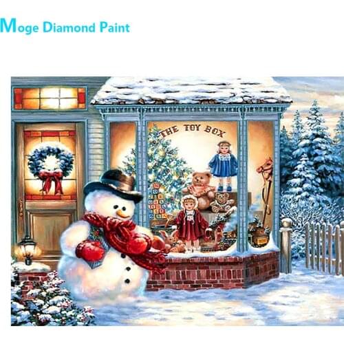 Cartoon Snowman Diamond Painting Full Round Christmas Gift New DIY Sticking Drill Cross Embroidery 5D Simple Home Decoration