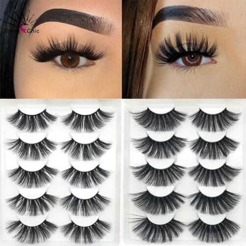 Beauty 18-25mm False Eyelashes Set Thick Long Wispy Natural Fake Lashes Pack Mink Eyelashes Wholesale Faux Cils Silk Eye Lashes