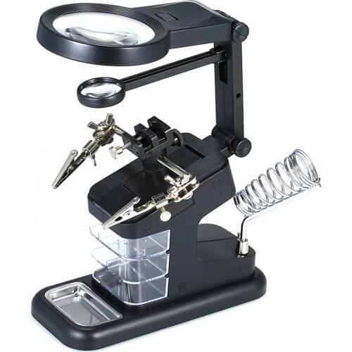 3X/4.5X/25X Desktop USB LED Magnifying Loupe Multifunctional Table Model Port Stand Repair Tool Soldering Magnifier