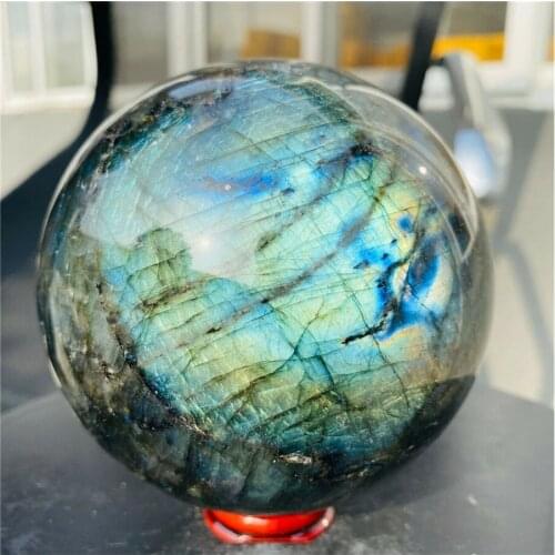 Natural pull feldspar sphere rock quartz crystal ball