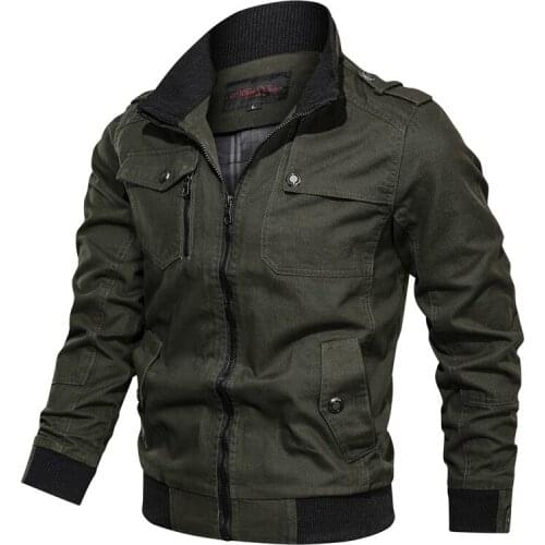 New Casual Solid Color Jacket Zipper Collar Large Jacket Mens Cotton Jacket Jacket Sport Quick Dry Bomber Jacket