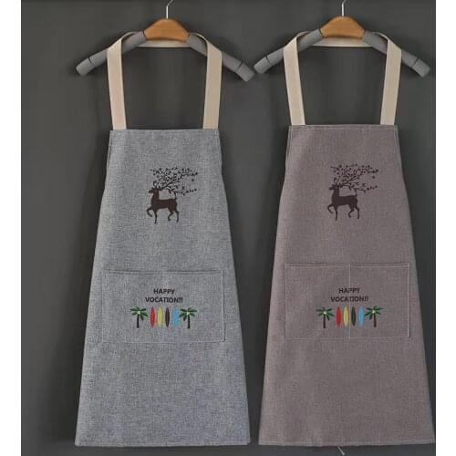 The New Home kitchen Adjustable Bib Apron Waterproof Stain-Resistant with Two Pockets Kitchen Chef Baking Cooking BBQ Apron