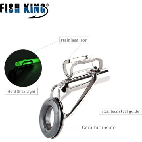 Fishking Lighting Guides 5pcs/lot Tip Set Repair Kit DIY Eye Rings Different Size Stainless Steel Frames With Plastic Fish Box