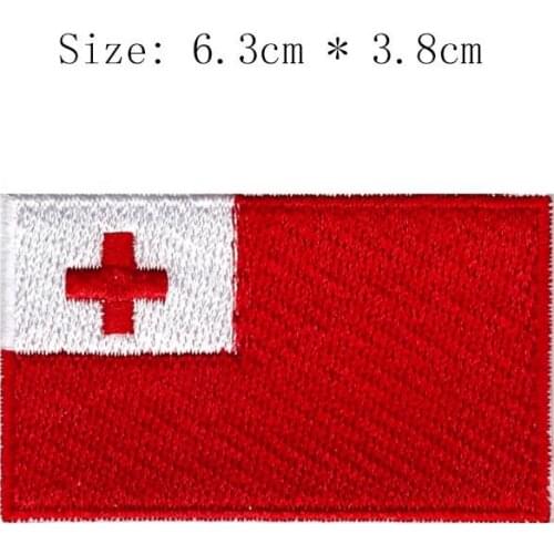 Tonga embroidery flag patch Nukualofa city island country emblem for motorcycle club coat iron on sew left chest shirts