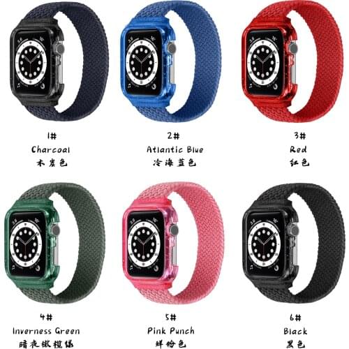 2020 Braided Solo Loop Nylon fabric Strap For Apple Watch band 44mm 40mm Elastic Bracelet for iWatch Series 6 SE 5 4