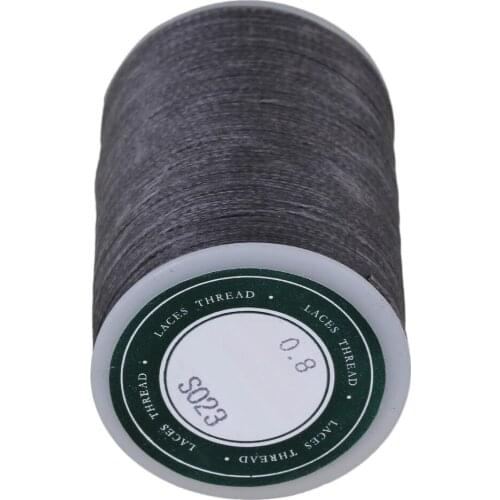 Grey 3-Ply Waxed Flat Polyester Cord Leather Sewing Thread Cord 78Meters 0.8MM