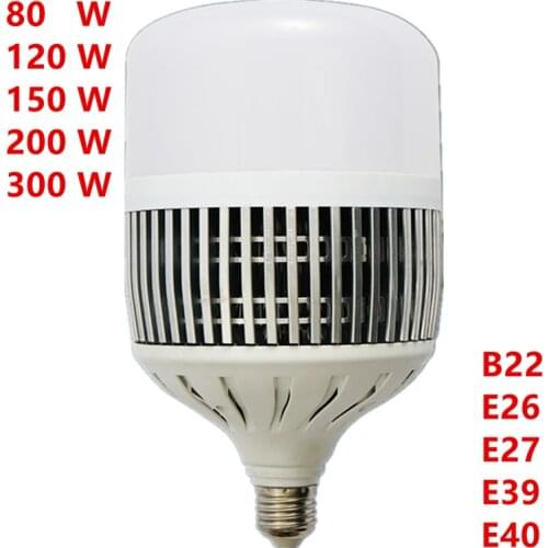 High Power Led Globe Bulb E27 E40 80W 120W 150W 200W 300W AC220V Energy Saving Ball Lamp Home Factory Floor Workshop Lighting