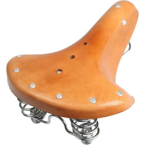 Vintage Bicycle Leather Saddle Seat Mountain Bike Retro Bicycle Saddles