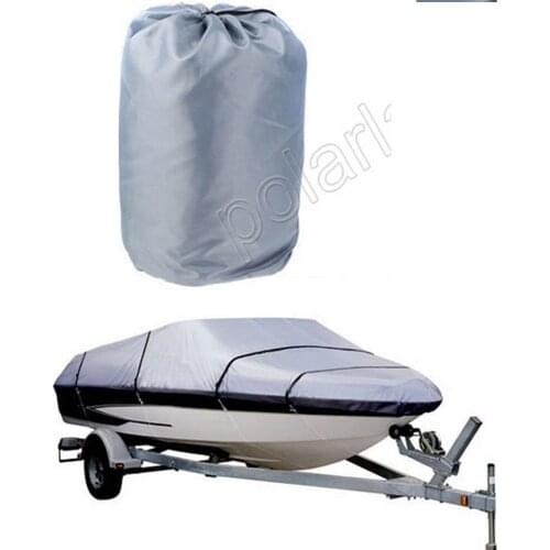 Newly HOT SELL Waterproof 210D Boat cover Speedboat Protected 17-19ft Beam GREY Trailerable Cover