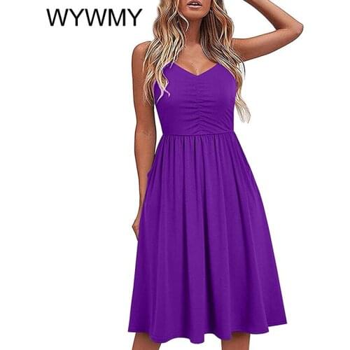 WYWMY Camisole Long Maxi Dresses For Women 2021 New Sexy Big Size Solid Color Summer Casual Sleeveless Beach Dress Femme Vestido
