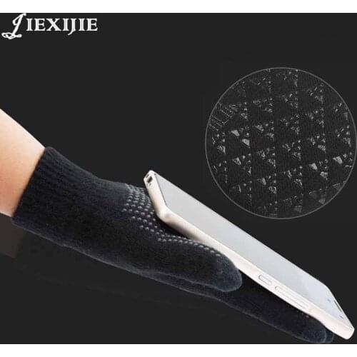Winter Autumn Mens Knitted gloves Touch Screen warm women gloves Driving antiskid glove Wool Cashmere Solid Business Unisex 128