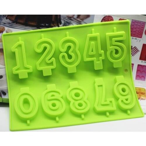 10 Numbers Silicone Candle diy molds Candy Making Moulds Silicone Soap Mold for Birthday Cake Toppers Ice Cream Decoration