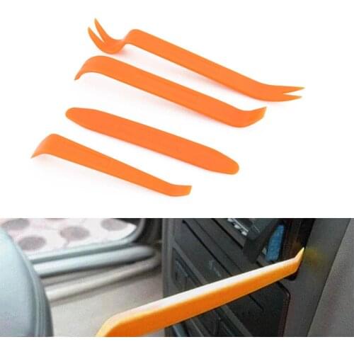 4Pcs Interior Tool Kit Pry Door Clip Radio Panel Car Removal Tool Plastic Trim Audio Dashboard Disassembly Repair Tool Hand Tool