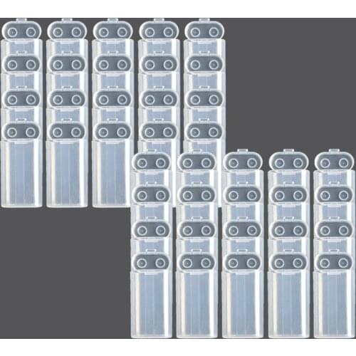 50pcs 18650 Battery Case Holder Storage Box Hard Wear-resistant Plastic Case Waterproof Batteries Protector Cover