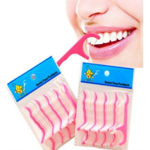 50 pcs Dental Flosser Interdental Brush Clean Teeth Stick Plastic Toothpicks Floss Pick Oral Hygiene Tooth Dental Floss