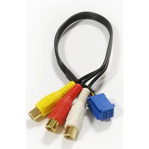 6-pin RCA Cable Car DVD Navigation RCA Line Output Cable Adapter for Toyota Navigation Blue 6-pin Plug