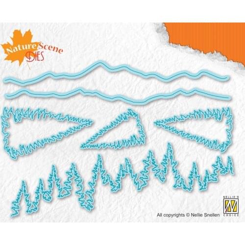 AliliArts Metal Cutting Dies Mountains and trees diy Scrapbooking Photo Album Decorative Embossing PaperCard Crafts Die