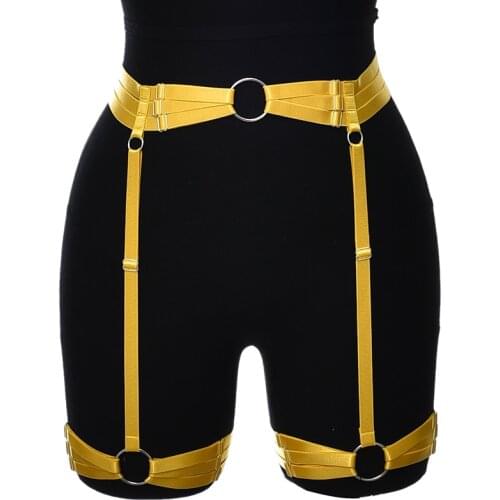 Hollow Sexy Bondage Stocking Harness Garter Belt High Waist Adjustable Body Cage Goth Lingerie Punk Leg Ring Garters