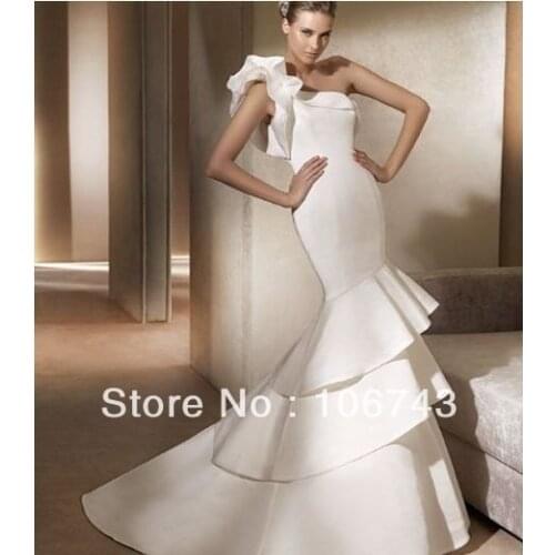 Free shipping 2016 new style best seiier Sexy bride wedding Custom size beading mermaid tiered wedding dress