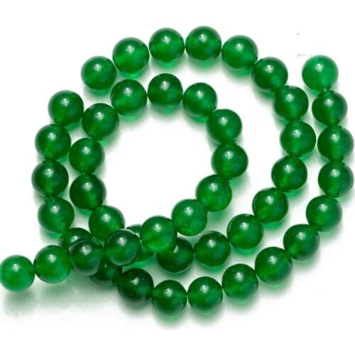Wholesale Green Jades Beads Natural Stone Round Loose Beads 4mm 6mm 8mm 10mm 12mm 14mm Needlework DIY Necklace Bracelet
