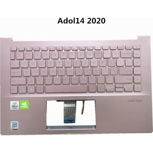 Laptop/Notebook US Backlight Keyboard House Shell Cover for Asus adolbook 14 adol 14u 14F 2020 pink