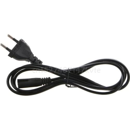 Black Copper Wire 1.5m Figure 8 Power Cable Cord Euro EU European 2 Pin AC Plug