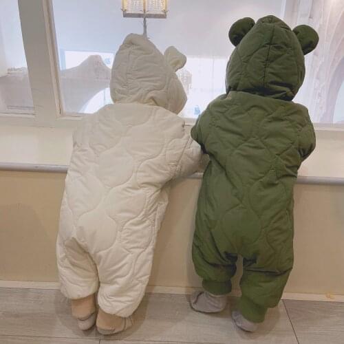 Infant Long Sleeve Costume Coat Plus Velvet Toddler Romper 0-24M Newborn Baby Boys Girls Clothes Winter Thick Rompers