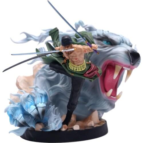 One Piece Roronoa Zoro Figure Anime Figurine Tiger Hunting Three Knife Flow PVC Action Figure Collectible Model Toy Doll Decor