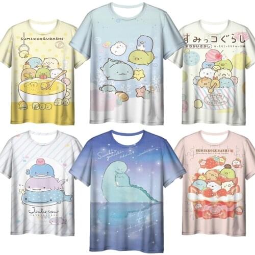 3D Sumikko Gurashi Printed Adult T-shirts Summer Women Short Sleeves T Shirts Female Cartoon Anime Tshirts Unisex Streetwear