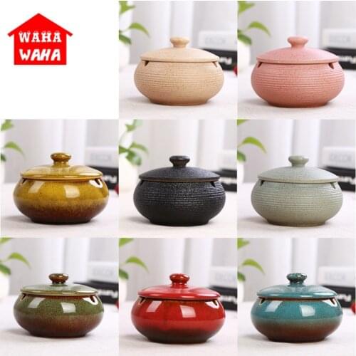 Ceramic Ashtray With Lids Windproof Cigarette Ashtray For Lndoor Or Outdoor Use Ash Holder For Smokers Desktop Smoking Ash Tray