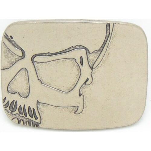 Western cowboy belt buckle skull ancient silver electroplating zinc alloy belt accessories personalized mens smooth buckle