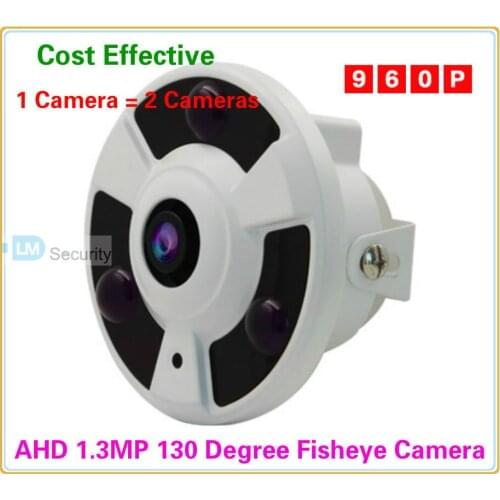 Lihmsek 2.1mm 130 Degree 1.3MP IR Fisheye Camera Day & Night IR Security Camera, AHD Camera