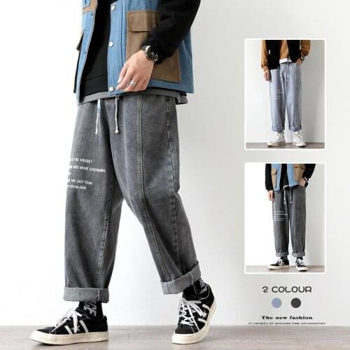 Men Jeans Wide Leg Denim Pant Loose Straight Baggy Korean Style Trousers Streetwear Aesthetic Japanese Fashion Male Casual M-5XL