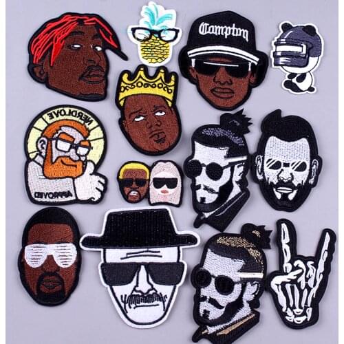 Pulaqi Hip hop Boy Patch DIY Embroidery Iron On Patches For Clothing Hippie Negro Patch On Clothes 3D Badges Applique Stripe F