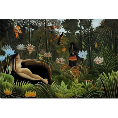 Wall art The Dream by Henri Rousseau Oil Painting reproduction handmade+High quality