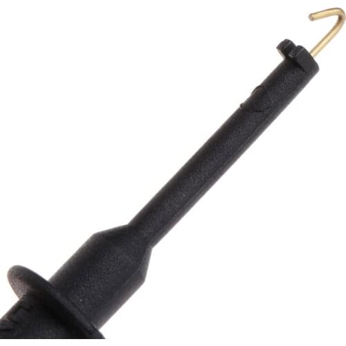 OOTDTY 1Pair Test Hook Clip Multimeters Test Lead Extension Hook Probe Testing Clip 4mm Aperture Direct Plug-in