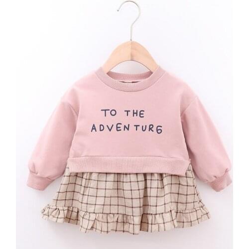 Baby Sweatshirt Dress 2019 New Spring Fall Infant Girls Clothes Letter Prints O-neck Casual Newborns Clothing Baby Dresses