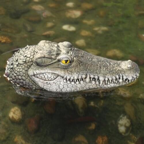 Floating Crocodile Head Garden Pond Pool Realistic Alligator Water Decorations Ornament Floating Resin Crocodile Hunting bait